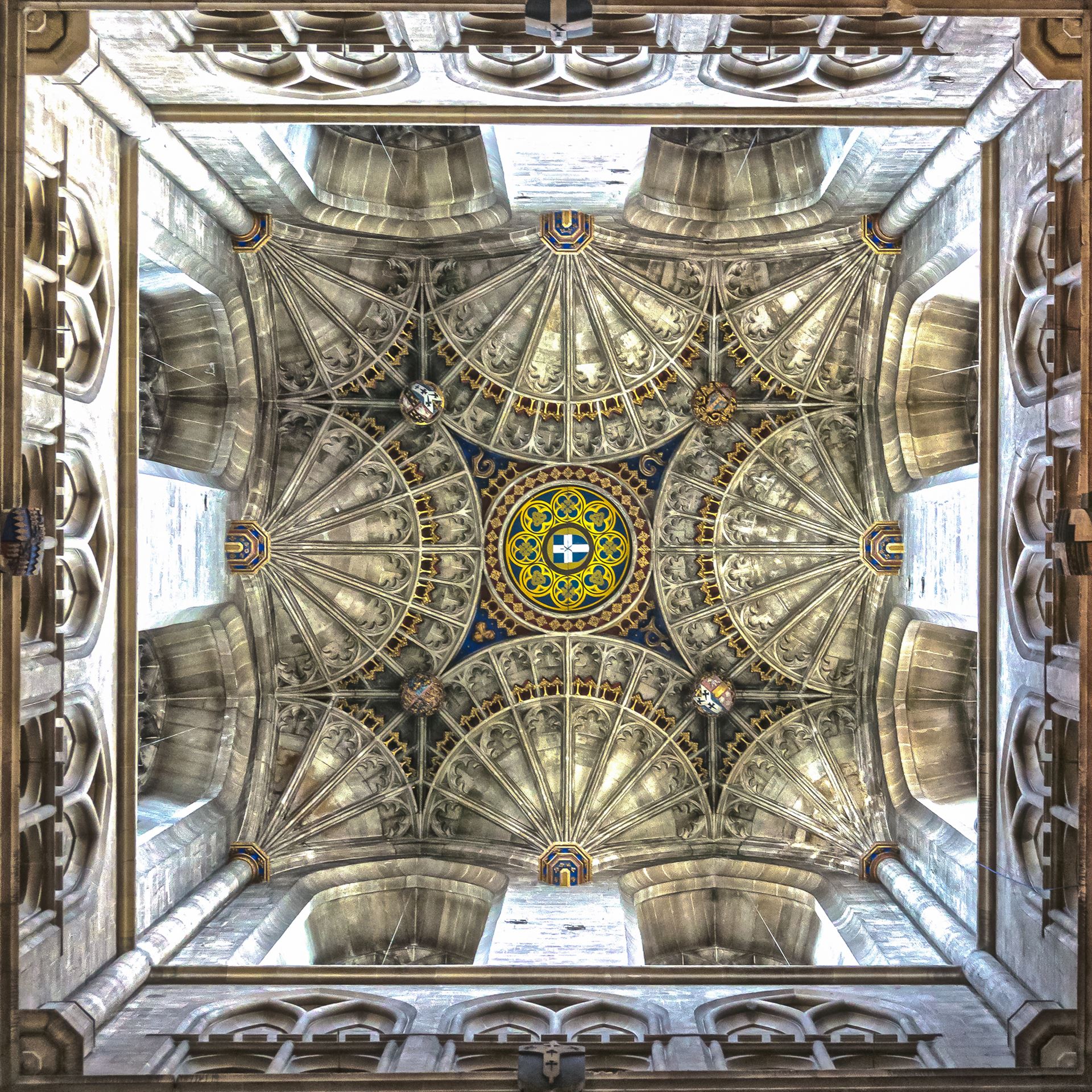 Bell Harry - A look up into the tower of Bell Harry.  Canterbury Cathedral by Jimages